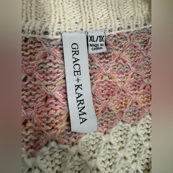 Grace + Karma Pastel Stripe Knit Cardigan Size XL/1X - Picture 8 of 10